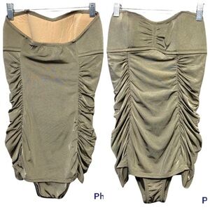 J Crew Swimsuit 1 piece Bathing Suit BEACH Lomellina Bandeau Ruched Retro Look